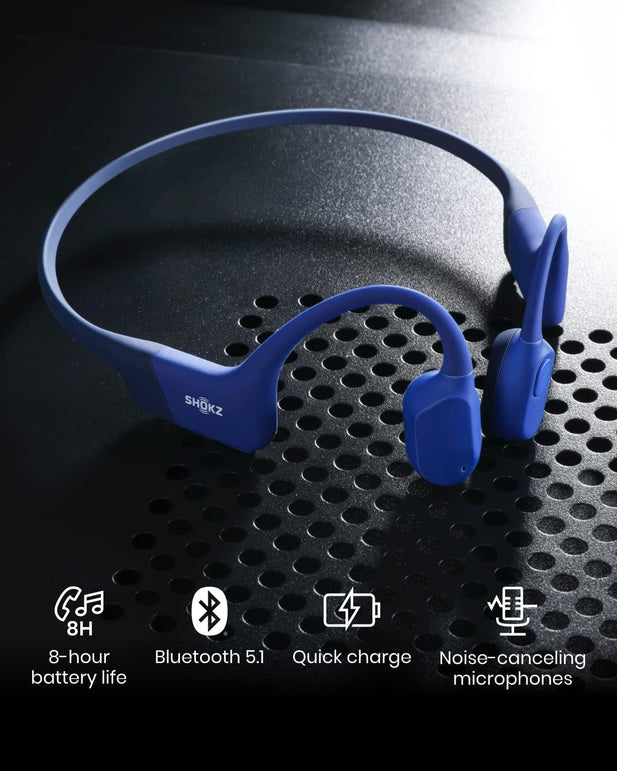 Shokz Openrun Bone Conduction Sports Headphones, Bluetooth Wireless Earphones with Mic, 8H Playtime, Open-Ear Waterproof Headset for Running, Workout, Driving (Blue Eclipse) - The Gadget Collective