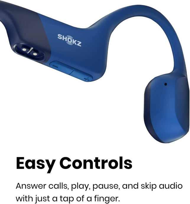 Shokz Openrun Bone Conduction Sports Headphones, Bluetooth Wireless Earphones with Mic, 8H Playtime, Open-Ear Waterproof Headset for Running, Workout, Driving (Blue Eclipse) - The Gadget Collective