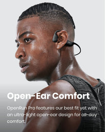 Shokz Openrun Pro Bone Conduction Sports Headphones, Open-Ear Sports Earphones with Mic, Bluetooth Wireless Bone Conduction Headset, IP55 Waterproof - The Gadget Collective