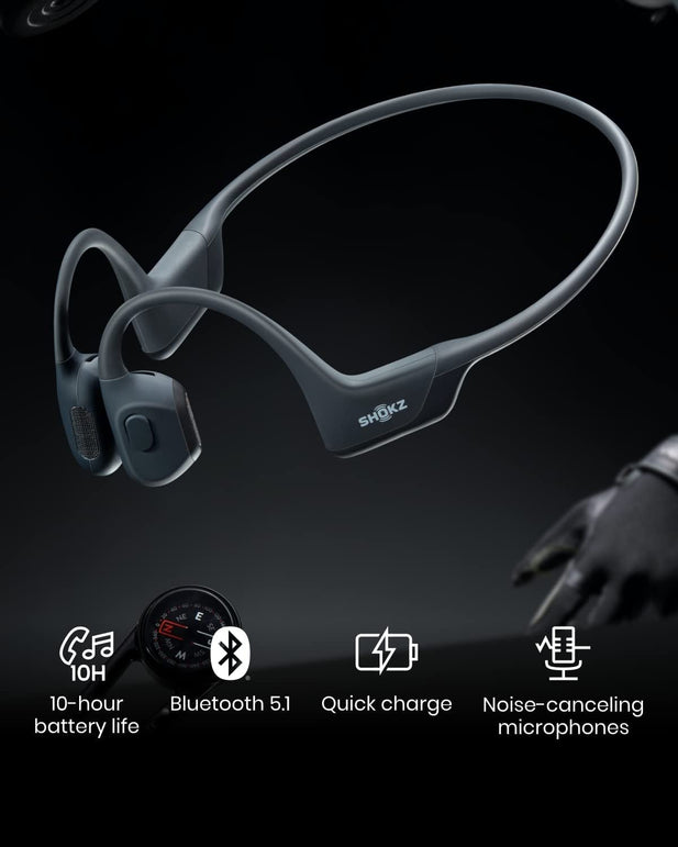 Shokz Openrun Pro Bone Conduction Sports Headphones, Open-Ear Sports Earphones with Mic, Bluetooth Wireless Bone Conduction Headset, IP55 Waterproof - The Gadget Collective