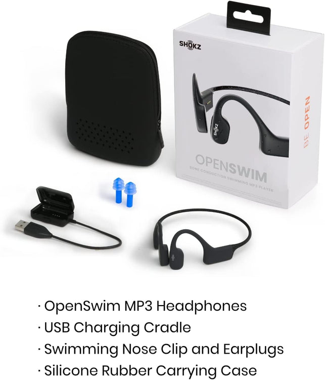 Shokz Openswim Swimming MP3 Headphones, Open-Ear Bone Conduction Headset, IP68 Waterproof, 4 GB Memory, MP3 Player for Swimming, Surfing, Running (No Bluetooth) - The Gadget Collective