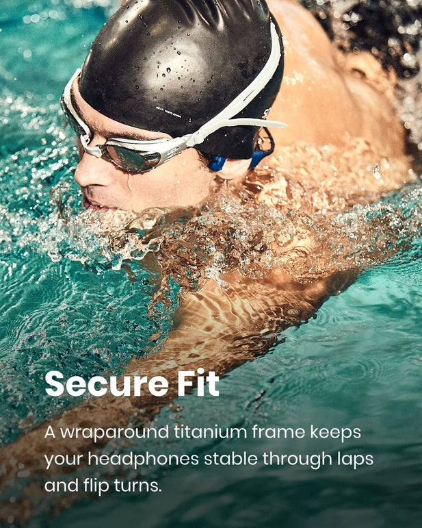 Shokz Openswim Swimming MP3 Headphones, Open-Ear Bone Conduction Headset, IP68 Waterproof, 4 GB Memory, MP3 Player for Swimming, Surfing, Running(No Bluetooth)（Sapphire Blue） - The Gadget Collective