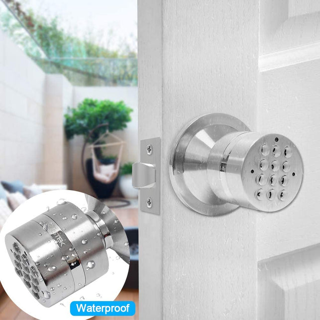 Signstek Electronic Keypad Door Knob Lock with Encryption Function, Satin Nickel - The Gadget Collective