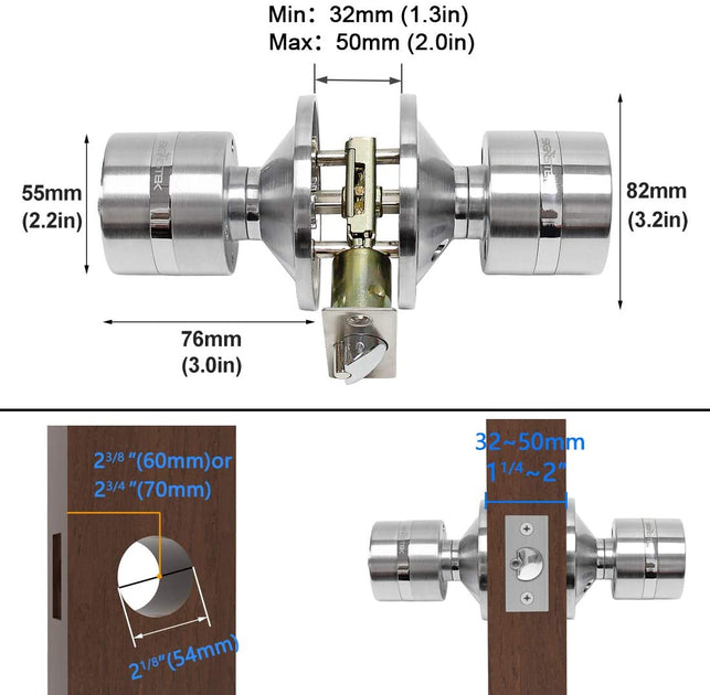 Signstek Electronic Keypad Door Knob Lock with Encryption Function, Satin Nickel - The Gadget Collective