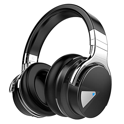 Silensys E7 Active Noise Cancelling Headphones Bluetooth Headphones with Microphone Deep Bass Wireless Headphones Over Ear, Comfortable Protein Earpads, 30 Hours Playtime for Travel/Work, Black - The Gadget Collective