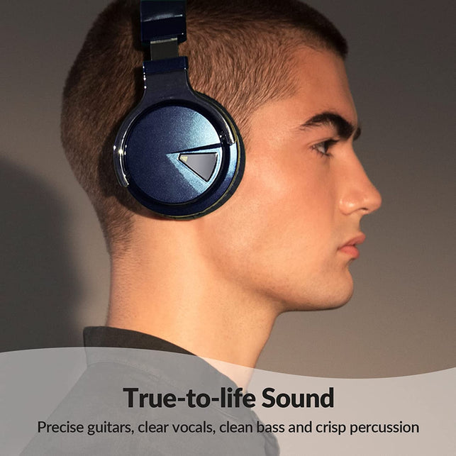 Silensys E7 Active Noise Cancelling Headphones Bluetooth Headphones with Microphone Deep Bass Wireless Headphones over Ear, Comfortable Protein Earpads, 30 Hours Playtime for Travel/Work, Navy - The Gadget Collective