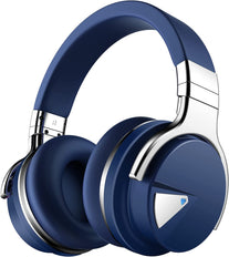 Silensys E7 Active Noise Cancelling Headphones Bluetooth Headphones with Microphone Deep Bass Wireless Headphones over Ear, Comfortable Protein Earpads, 30 Hours Playtime for Travel/Work, Navy - The Gadget Collective