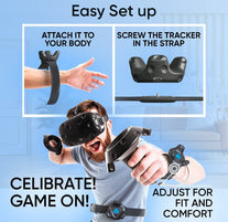 Skywin VR Tracker Belt and Tracker Strap Bundle for HTC Vive System Tracker Pucks - Adjustable Belt and Hand Straps for Waist and Full-Body Tracking in Virtual Reality (1 Belt and 2 Hand Straps) - The Gadget Collective
