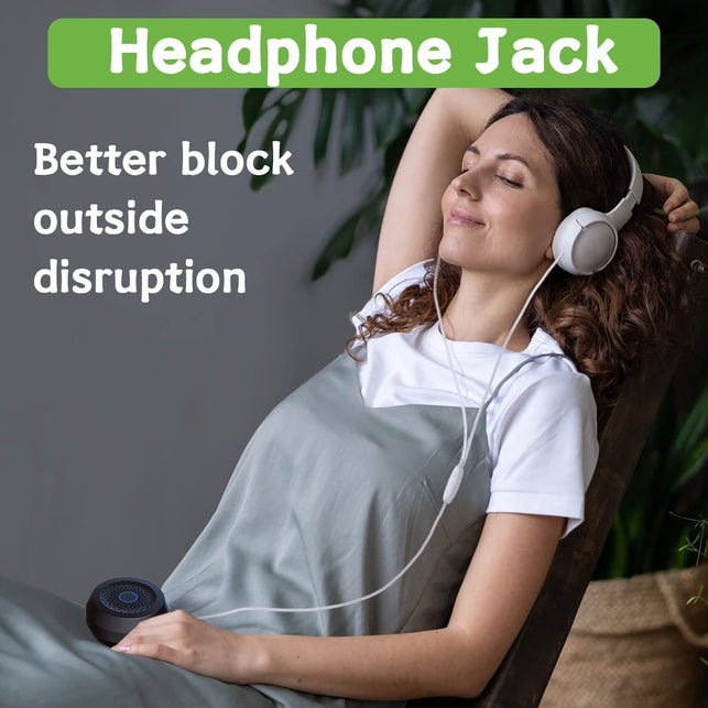 Sleepbox Sound White Noise Machine with 25 Soothing Sounds and 32 Volume Levels with Portable Hanging Rope and Headphone Jack Built-In Battery 4 Timers and Memory Function for Baby Kids Adults (Black) - The Gadget Collective