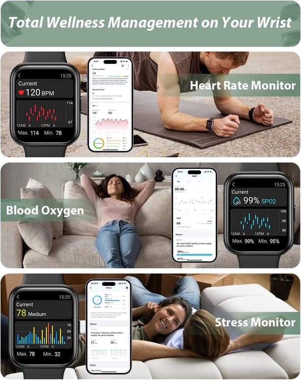 Smart Watch for Men Women (Answer/Make Call), Alexa Built-In, 1.7" Touch Screen Fitness Watch with Spo2 Heart Rate Sleep Monitor, 60 Sports, IP68 Waterproof Step Counter Smart Watch for Iphone Android - The Gadget Collective