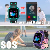 Smart Watch Phone Kids - Children Smartwatch Boys Girls with SOS Need 2G SIM to Call, 14 Puzzle Games Music MP3 MP4 HD Selfie Camera Calculator Alarms Timer Pedometer for Boys Girls Students,Black - The Gadget Collective