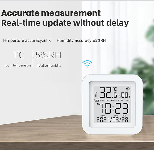 Smart Wifi Temperature Humidity Monitor: TUYA Wireless Temperature Humidity Sensor with APP Notification Alerts, Wifi Thermometer Hygrometer for Home Pet Garage,Compatible with Alexa - The Gadget Collective