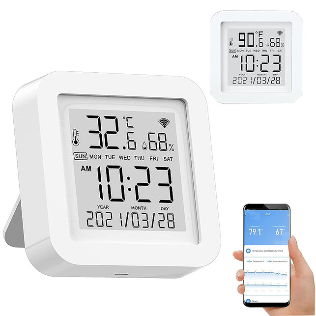 Smart Wifi Temperature Humidity Monitor: TUYA Wireless Temperature Humidity Sensor with APP Notification Alerts, Wifi Thermometer Hygrometer for Home Pet Garage,Compatible with Alexa - The Gadget Collective