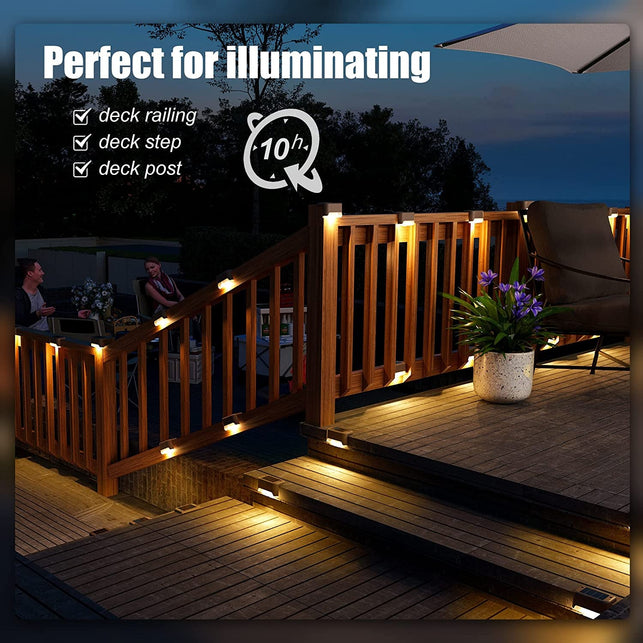 SOLPEX Solar Deck Lights Outdoor 16 Pack, Solar Step Lights Waterproof Led Solar Lights for Outdoor Stairs, Step , Fence, Yard, Patio, and Pathway(Warm White) - The Gadget Collective