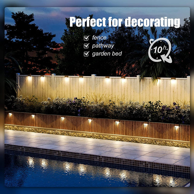 SOLPEX Solar Deck Lights Outdoor 16 Pack, Solar Step Lights Waterproof Led Solar Lights for Outdoor Stairs, Step , Fence, Yard, Patio, and Pathway(Warm White) - The Gadget Collective