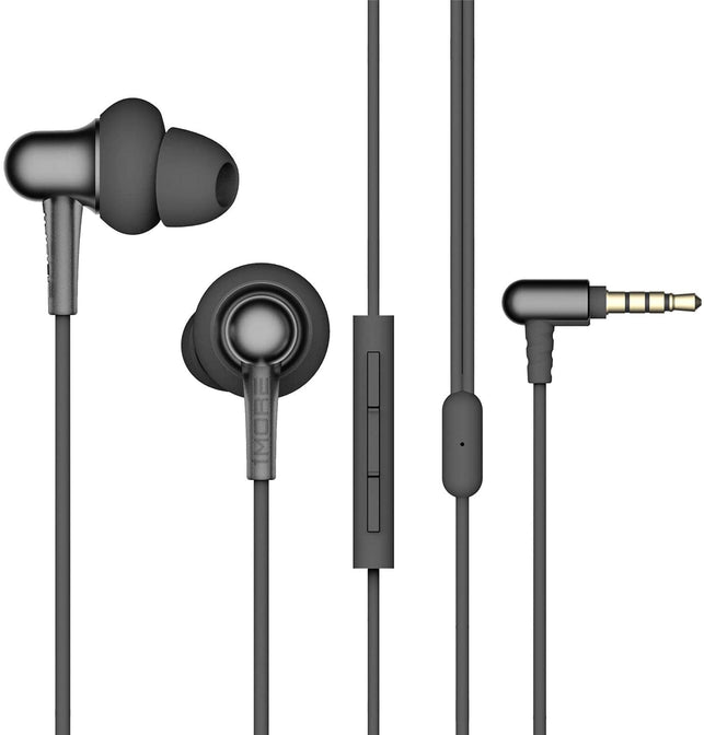 Stylish Dual-Dynamic Driver In-Ear Headphones Comfortable Lightweight Earphones with 4 Fashion Colors, Noise Isolation, MEMS Mic and In-Line Remote Controls for Smartphones/Pc/Tablet - Black - The Gadget Collective