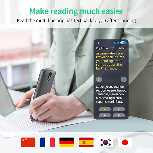 SVANTTO Pen Scanner, Text to Speech Device for Dyslexia, OCR Digital Highlighter Pen Reader, Exam Reading Pen for Students, Wireless Poliglu Language Translator Device - The Gadget Collective