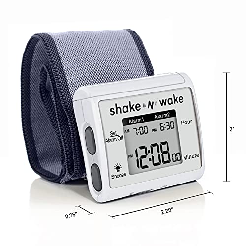 TechTools Vibrating Alarm Clock - Shake N Wake - Silent Alarm Wristband Watch - Upgraded Version with Dual Alarms - The Gadget Collective