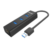 TeckNet Aluminum 3-Port USB 3.0 Hub with RJ45 10/100/1000 Gigabit Ethernet Adapter Converter LAN Wired USB Network Adapter for Ultrabooks, Notebooks, - The Gadget Collective