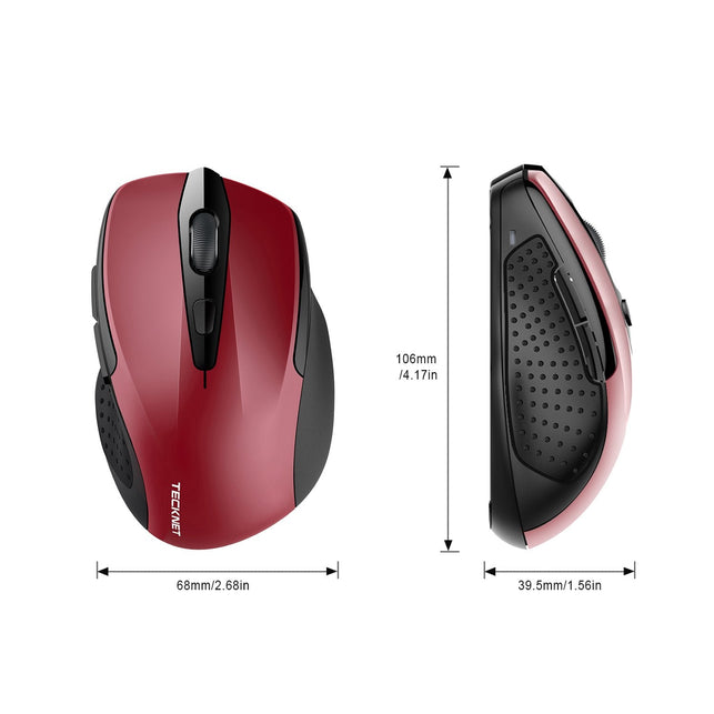 TeckNet Pro 2.4G Ergonomic Wireless Mobile Optical Mouse with USB Nano Receiver for Laptop,PC,Computer,Chromebook,Notebook,6 Buttons - The Gadget Collective