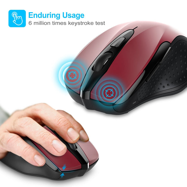 TeckNet Pro 2.4G Ergonomic Wireless Mobile Optical Mouse with USB Nano Receiver for Laptop,PC,Computer,Chromebook,Notebook,6 Buttons - The Gadget Collective