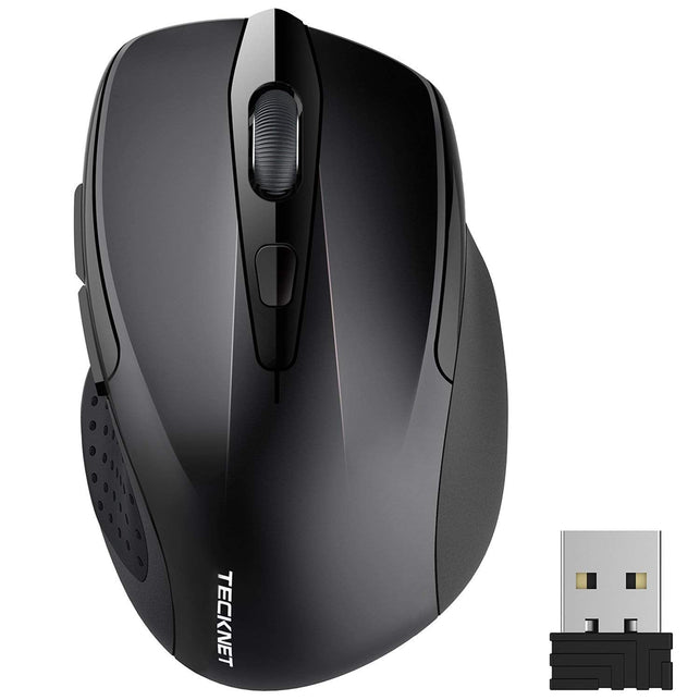 TeckNet Pro 2.4G Ergonomic Wireless Mobile Optical Mouse with USB Nano Receiver for Laptop,PC,Computer,Chromebook,Notebook,6 Buttons - The Gadget Collective