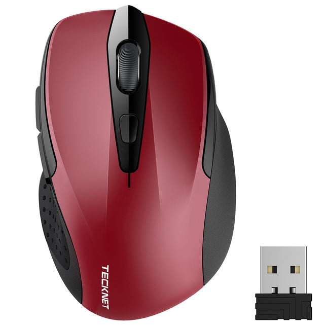 TeckNet Pro 2.4G Ergonomic Wireless Mobile Optical Mouse with USB Nano Receiver for Laptop,PC,Computer,Chromebook,Notebook,6 Buttons - The Gadget Collective