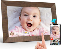 TEKXDD Digital Photo Frame Wifi, Wooden 10.1 Inch [Au Version] Smart Cloud Digital Picture Frame with IPS LCD Touch Screen Display, 16GB Storage, Share Photos Instantly via App from Anywhere - The Gadget Collective