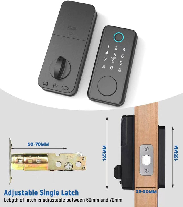 TEKXDD Smart Lock - 6 in 1 Touch with Bluetooth, Fingerprint Door Lock, Electronic Door Lock - The Gadget Collective