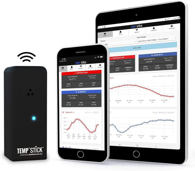 Temp Stick Wireless Remote WiFi Temperature & Humidity Sensor. No Subscription or Monthly Fees. 24/7 Monitoring, Alerts & History. Free iPhone/Android Apps, Made In America. Monitor Anywhere, Anytime! - The Gadget Collective