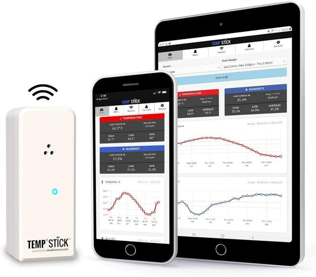 Temp Stick Wireless Remote WiFi Temperature & Humidity Sensor. No Subscription or Monthly Fees. 24/7 Monitoring, Alerts & History. Free iPhone/Android Apps, Made In America. Monitor Anywhere, Anytime! - The Gadget Collective