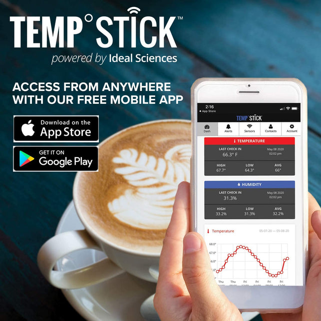 Temp Stick Wireless Remote WiFi Temperature & Humidity Sensor. No Subscription or Monthly Fees. 24/7 Monitoring, Alerts & History. Free iPhone/Android Apps, Made In America. Monitor Anywhere, Anytime! - The Gadget Collective