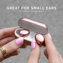Tempo 30 Rose Gold Wireless Earbuds for Small Ears Women, Cute Pink Bluetooth Bass Boost Earphones Small Ear Canals, IPX7 Sweatproof, 32-Hour Long Battery, Loud in Ear Headphones Gift for Women - The Gadget Collective