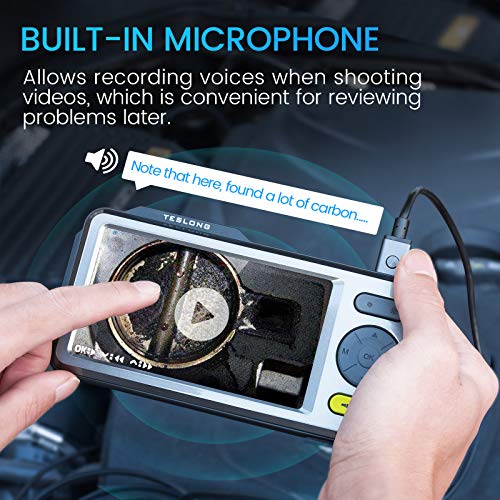 Teslong Dual Lens Endoscope Borescope, Teslong 5'' HD Snake Inspection Camera with LED Lights, Home Waterproof Scope Camera, Industrial Automotive Fib - The Gadget Collective