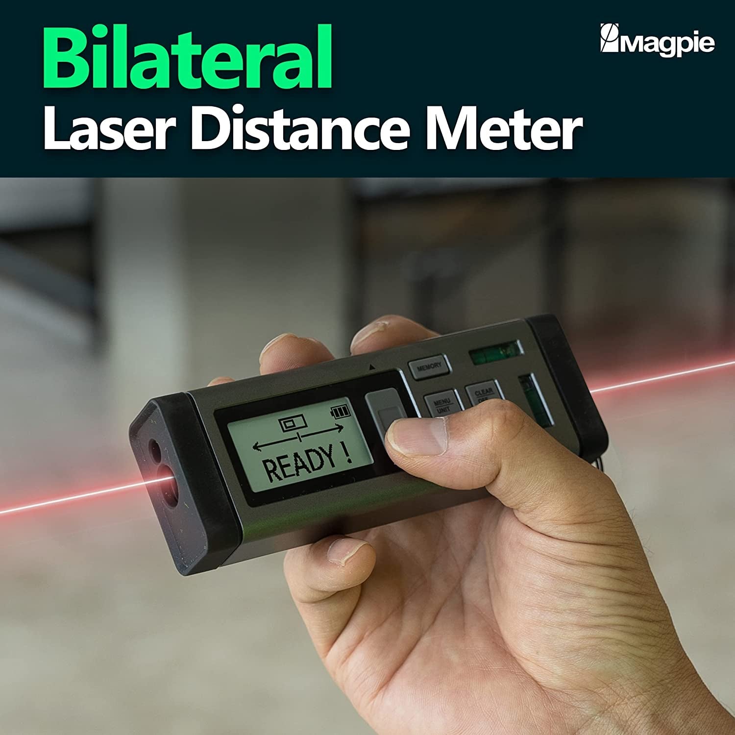 Laser Measurement Tool,Dual Laser Measure 262ft/80m,M/in/Ft Unit Switching  Rechargeable Laser Measurement Tool for Fast, Precise Results,Pythagorean