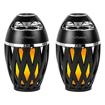 TikiTunes Portable Bluetooth 5.0 Indoor/Outdoor Wireless Speakers, LED Torch Atmospheric Lighting Effect, 5-Watt Audio USB Speakers, 2000 mAh Battery for iPhone/iPad/Android (Set of 2) - The Gadget Collective