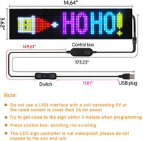 Timelux LED Matrix Panel Bluetooth APP Control USB 5V Flexible LED Screen Scrolling Text Pattern Animation LED Sign Display for Car Windows, Shop, Bar and Entrance Sign. - The Gadget Collective