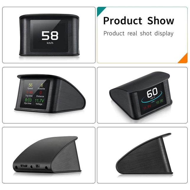 TIMPROVE T600 Universal Car HUD Head Up Display Digital GPS Speedometer with Speedup Test Brake Test Overspeed Alarm TFT LCD Display for All Vehicle - The Gadget Collective