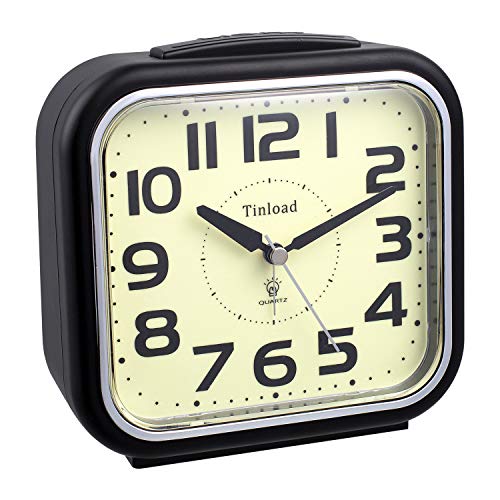 Tinload 5.5" Night Light Analog Alarm Clock Silent Non Ticking, Gentle Wake, Beep Sounds, Increasing Volume, Battery Operated Snooze and Manual Light, Easy Set (Best for Elder) - The Gadget Collective