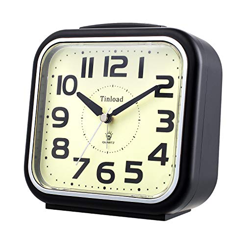 Tinload 5.5" Night Light Analog Alarm Clock Silent Non Ticking, Gentle Wake, Beep Sounds, Increasing Volume, Battery Operated Snooze and Manual Light, Easy Set (Best for Elder) - The Gadget Collective