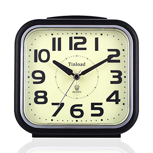 Tinload 5.5" Night Light Analog Alarm Clock Silent Non Ticking, Gentle Wake, Beep Sounds, Increasing Volume, Battery Operated Snooze and Manual Light, Easy Set (Best for Elder) - The Gadget Collective