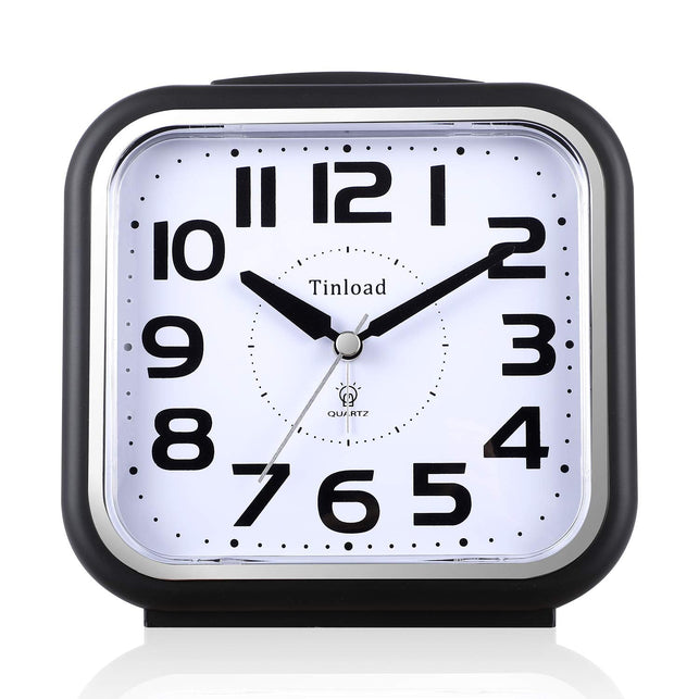 Tinload 5.5" Silent Analog Alarm Clock Non Ticking, Gentle Wake, Beep Sounds, Increasing Volume, Battery Operated Snooze and Light Functions, Easy Set - The Gadget Collective