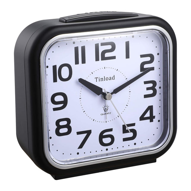 Tinload 5.5" Silent Analog Alarm Clock Non Ticking, Gentle Wake, Beep Sounds, Increasing Volume, Battery Operated Snooze and Light Functions, Easy Set - The Gadget Collective