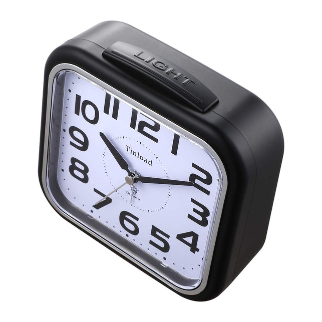 Tinload 5.5" Silent Analog Alarm Clock Non Ticking, Gentle Wake, Beep Sounds, Increasing Volume, Battery Operated Snooze and Light Functions, Easy Set - The Gadget Collective