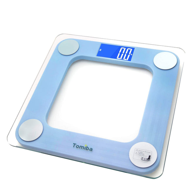 TOMIBA 550 Pounds Bathroom Scale High Precision Digital Body Weight with Step-On Technology and Easy-To-Read Backlit LCD - The Gadget Collective