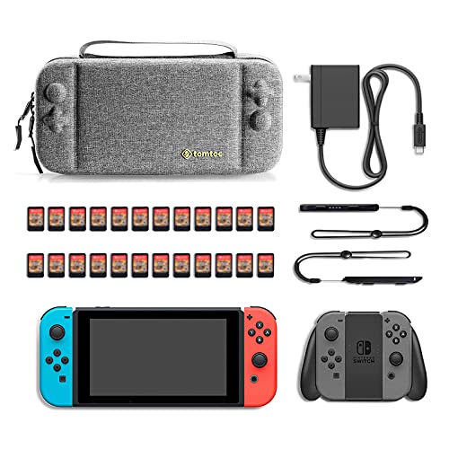 tomtoc Carrying Case for Nintendo Switch, Portable Travel Carry Storage Case Compatible with Switch Console, Pro Controller and 24 Game Cards, Protect - The Gadget Collective