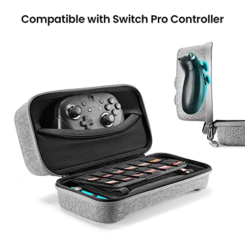 tomtoc Carrying Case for Nintendo Switch, Portable Travel Carry Storage Case Compatible with Switch Console, Pro Controller and 24 Game Cards, Protect - The Gadget Collective