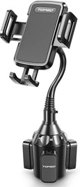 TOPGO Cup Holder Phone Mount, [Upgraded Adjustable Gooseneck & Firmly Stable] Cup Holder Phone Holder for Car, Cell Phone Automobile Cradles for Iphone 14, Samsung and More Smartphone(Black) - The Gadget Collective
