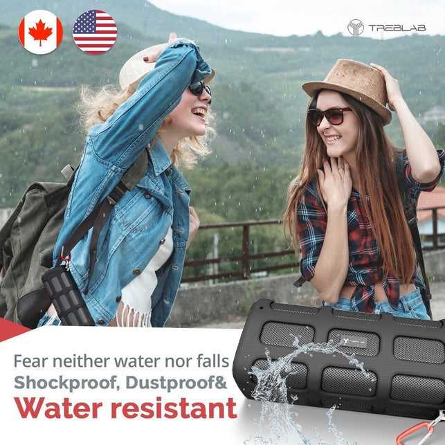 TREBLAB FX100 - Extreme Bluetooth Speaker - Loud, Rugged for Outdoors, Shockproof, Water Resistant IPX4, Built-in 7000mAh Power Bank - The Gadget Collective
