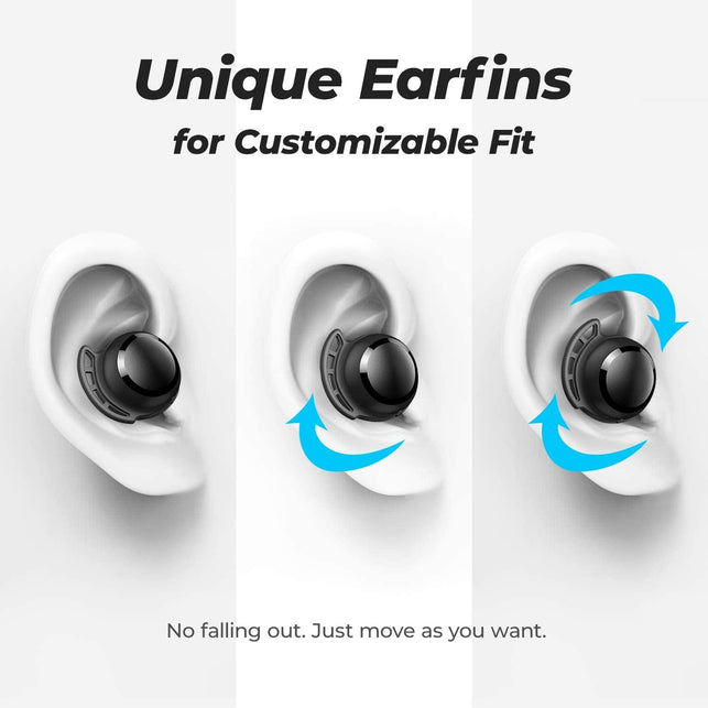 Tribit 100H Playtime Bluetooth 5.0 IPX8 Waterproof Touch Control Wireless Bluetooth Earbuds with Mic Earphone In-Ear Premium Deep Bass - The Gadget Collective